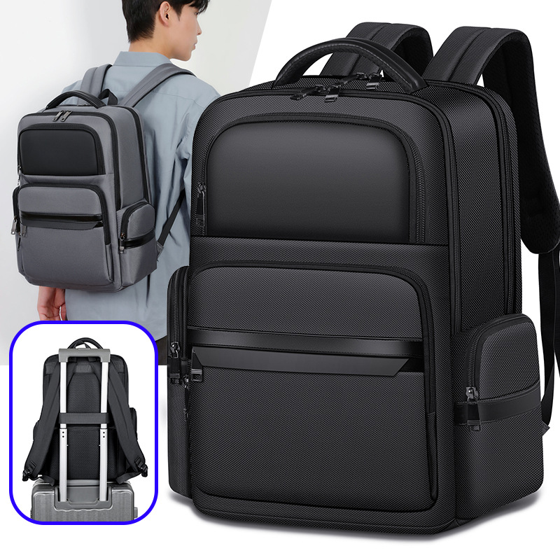 Commuter Backpack Nylon Laptop Bag Large Capacity Waterproof Men_voghion.com