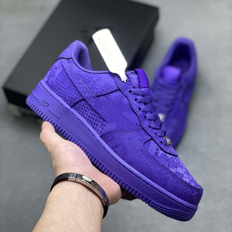 Putian Air Force Kobe Bryant Sneakers Af1 Purple Mamba Snake Pattern Fashionable Shoes for Men and Women Thick-Soled Heightening Sports Sneakers