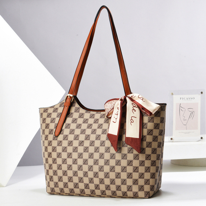 托特包棋盘格台州女包ladiesbag单肩斜挎包质感百搭手提包bags|undefined