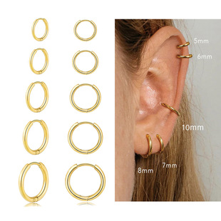 Simple small ear ring ring suit 316L stainless steel earrings suit Amazon hot selling earrings earrings