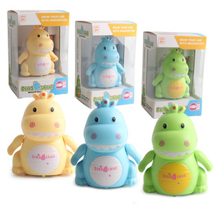 Children's Toy Car New Strange Line Automatic Sensing Road-aware Small Dinosaur Light Music Rechargeable Toy Cross-border