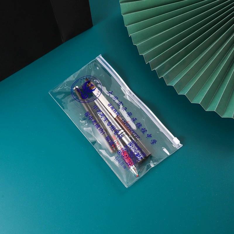 ПВХ сумка на молнии Студенческая карта еды Самоуплотняющаяся сумка для хранения тянущегося кольца рекламный Печатный Прозрачный чехол высокой четкости для ручек