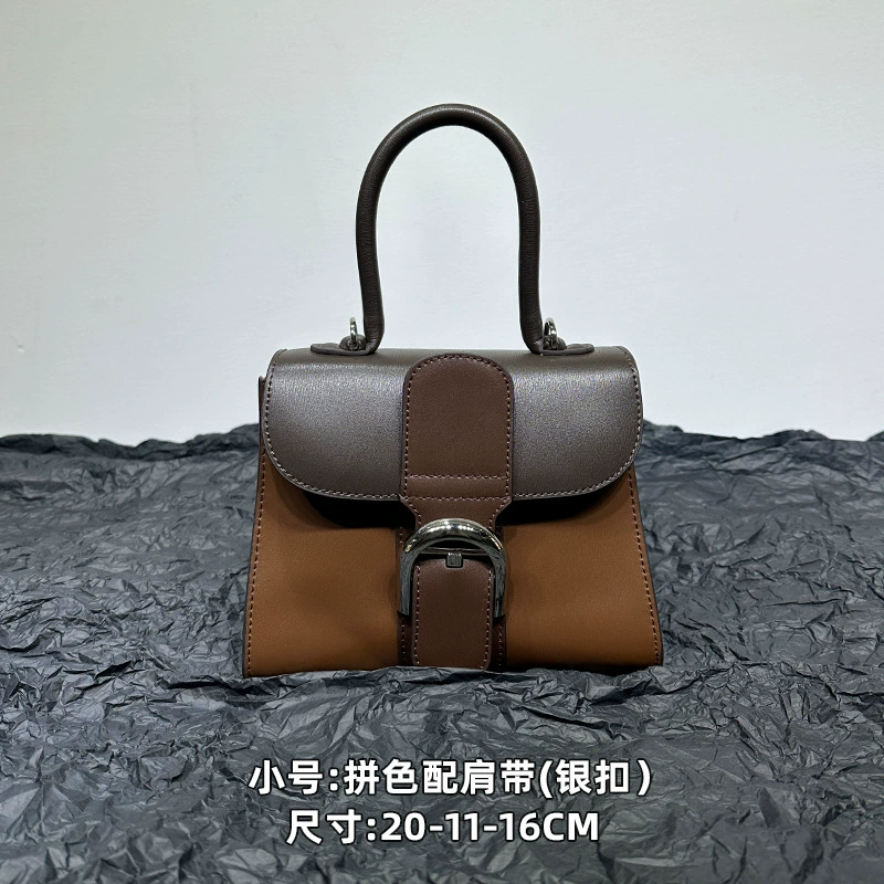 Новая Snow White Brilliant Color Block Box Leather Horseshoe Buckle Crossbody Bag Hood Class Horizontal Handbag