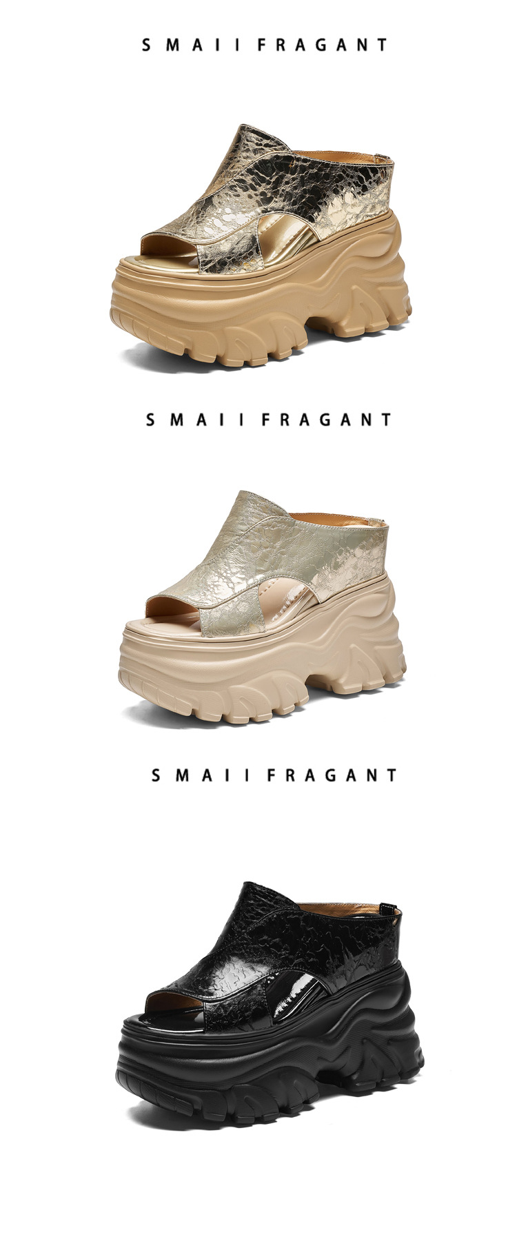 Sandal cao gót nữ hở mũi đế dày gót 12 cm — màu đen chi tiết 8