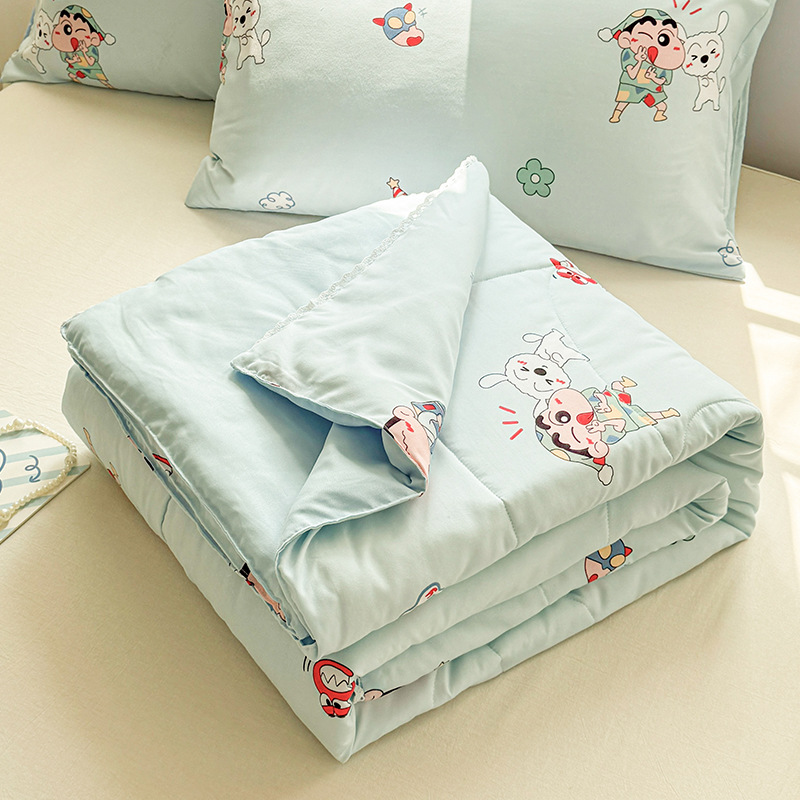 A級夏用ウォッシュドコットンサマーキルト、エアコン用掛け布団、寮用シングル、子供用薄型、洗濯機で洗えるキルト芯、抗菌