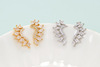 Ear clips, earrings solar-powered, zirconium, Japanese and Korean, simple and elegant design, flowered, micro incrustation