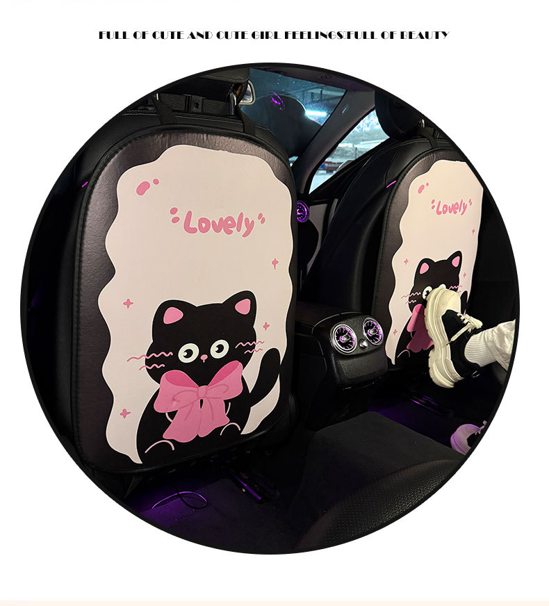 Long Kitten Car Anti-Kick Pad Universal Rear Seat Back Anti-Dirty Protective Pad Car Rear Protection Kick Pad