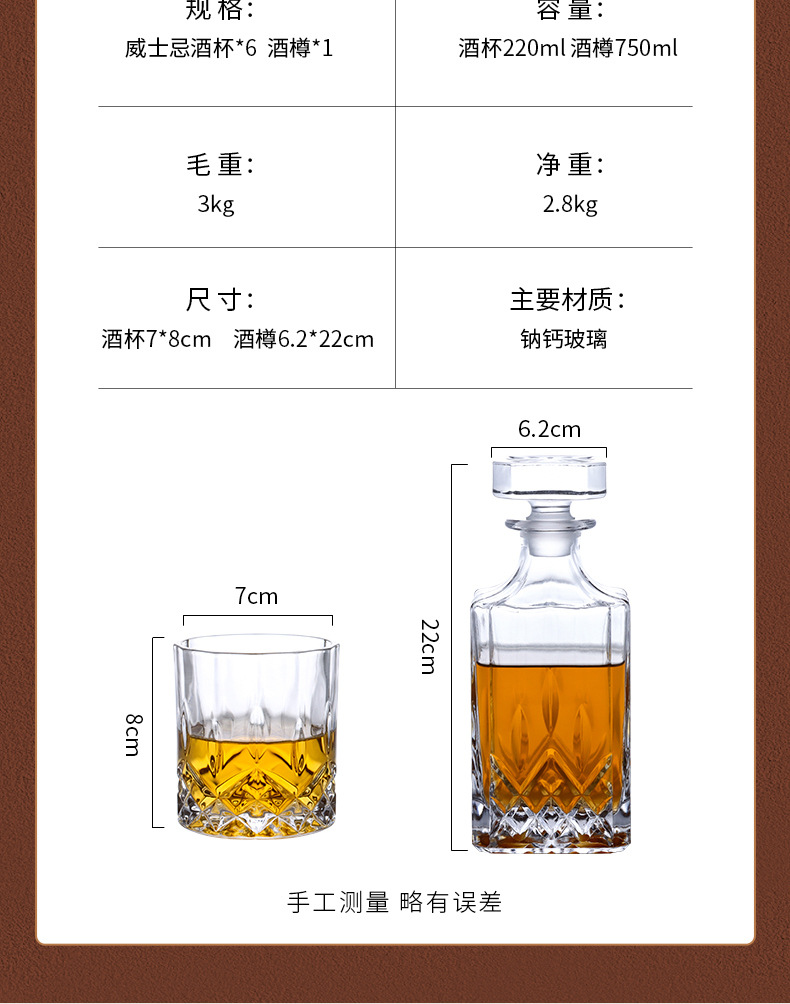 拜杰威士忌酒樽套装玻璃洋酒杯6个装烈酒杯创意啤酒杯现货批发详情14