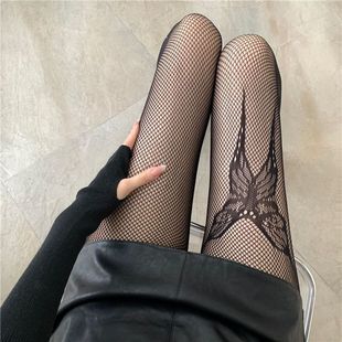 Fishnet stockings hot girl sexy jacquard pantyhose butterfly net stockings a big butterfly net stockings single leg butterfly net stockings