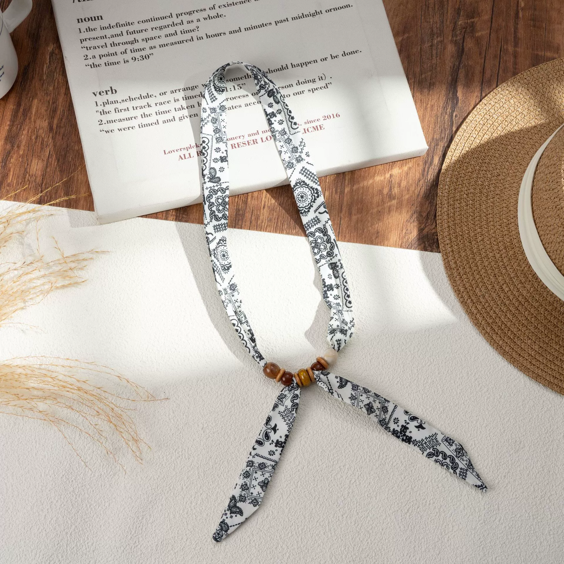 Silk Scarf Hairband (Suhang) long streamer 89×3.8 cm, lightweight gift box option