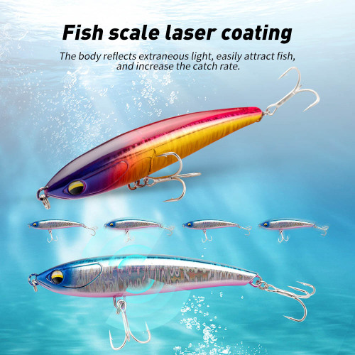 Submerged Lead Pen Casting Lure for Paddlefish, Bay Channel Long Cast, Tail Bending for Perch, Suitable for Crucian Carp, Perch, and Mandarin Fish, 10.5cm, 28.4g