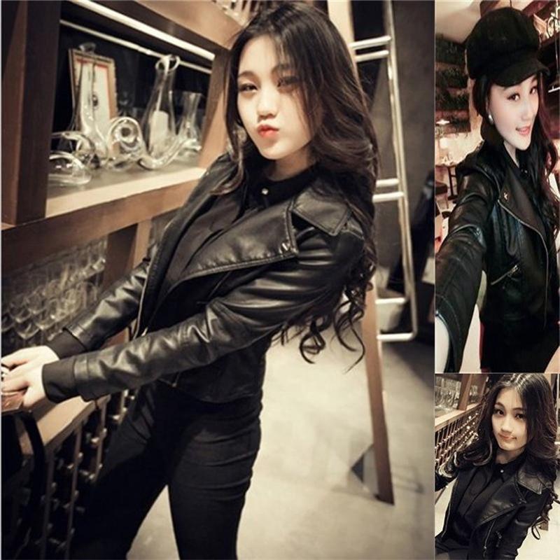 Locomotive Women's Leather Jacket Large Size Coat Leather Jacket Women's 2023 New Women's pu Spring and Autumn Clothing Korean Short Slim-fit Women