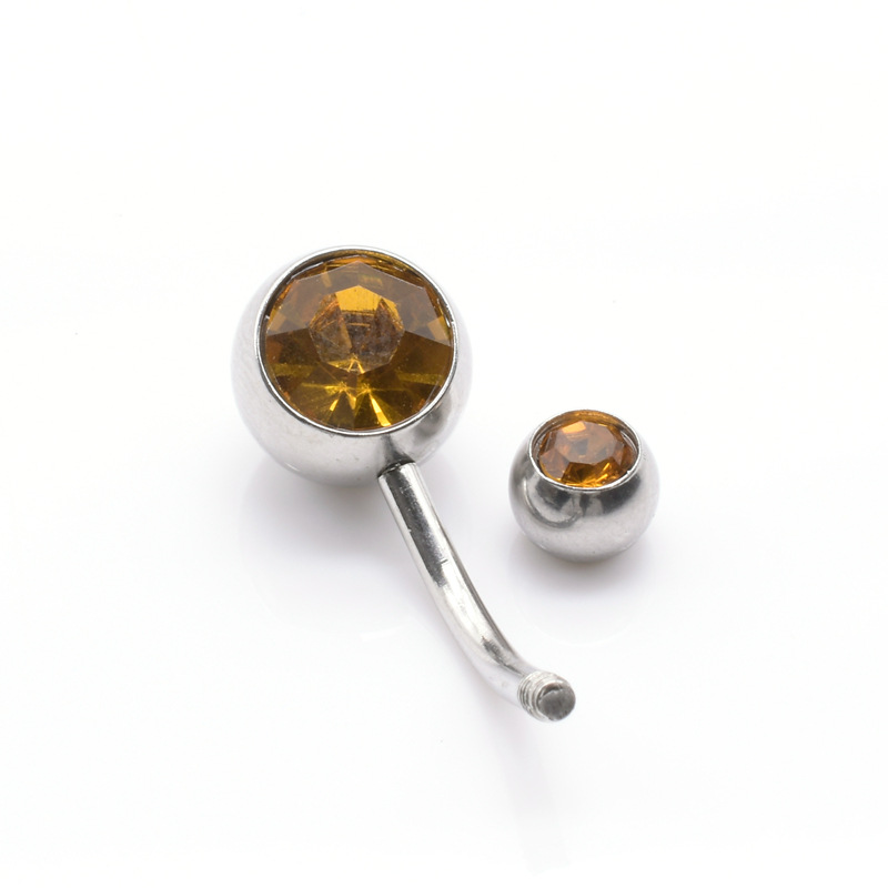 クロスボーダー臍飾り平頭粘ドリルステンレス臍環人体穿刺アクセサリーカラー水ドリルは臍釘をはめ込みます。