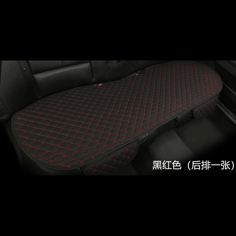 Car Seat: Universal Seat cushion, seat cover - square-linen-black-red-one-rear-row-standard