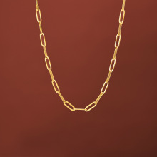 温鉴法式素链轻奢叠戴细十字链钛钢项链男女百搭简约小众设计镂空