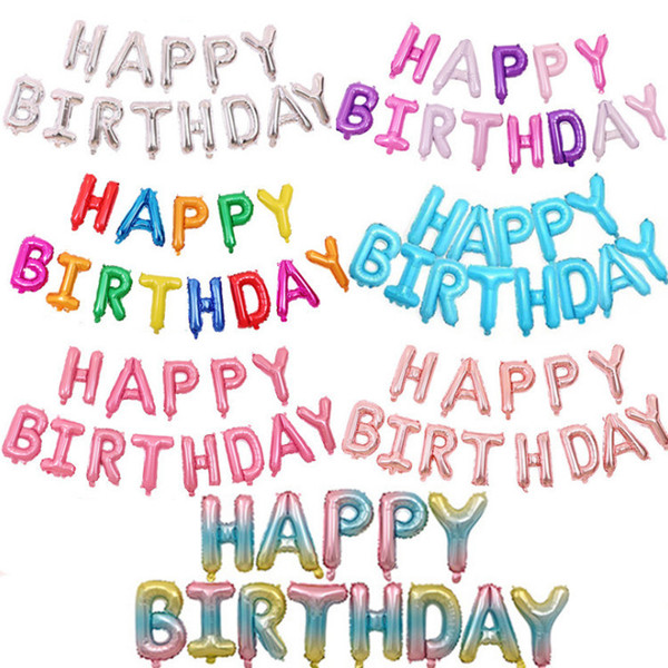 16-inch Happy Birthday Letter Set Happybirthday Aluminum Film…