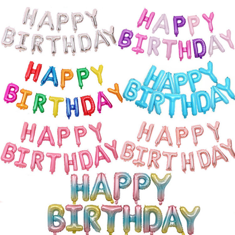 16-inch Happy Birthday Letter Set Happybirthday Aluminum Film…