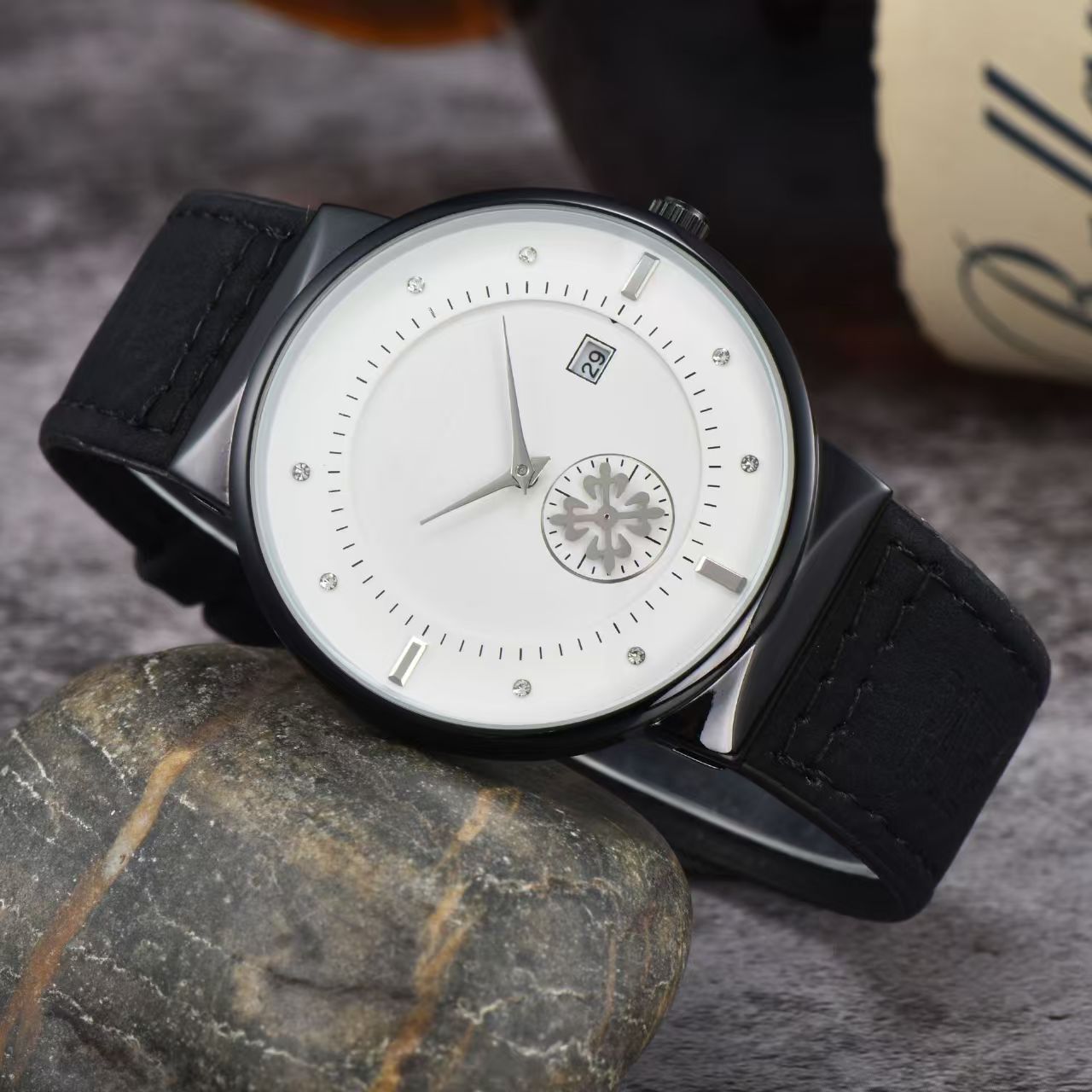 Baida Fashion Belt Men's Business Cross-Border Popular Timing Fashion Quartz Watch Export Popular Timing