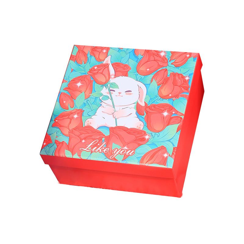 Caja de regalo roja del día de San Valentín, caja vacía de regalo de mano, caja de embalaje de lápiz labial cosmético, caja de regalo para niñas en stock