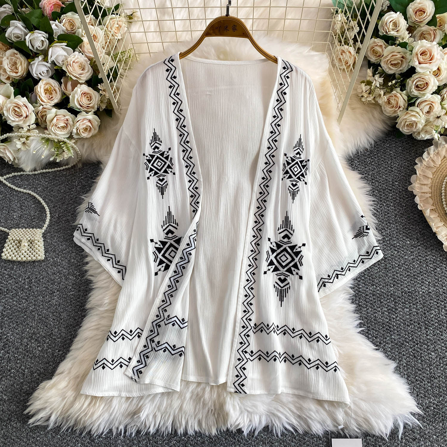 Women's Long Sleeve Cardigan Jacket Vacation Style Sun Protection Loose Top Breathable Chic Embroidered Retro 2026 New_ecoleips.com