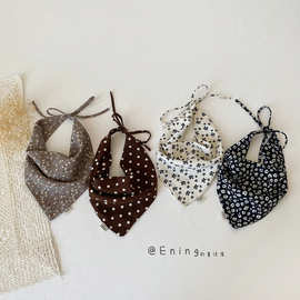 婴幼儿口水巾春秋冬季男女童宝宝三角巾围巾可爱围兜系带围脖头巾