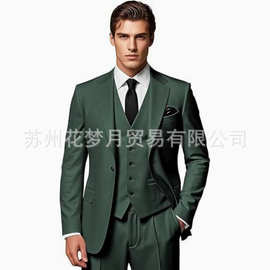 欧美外贸跨境西装三件套修身外贸西装套装商务男士西服套装