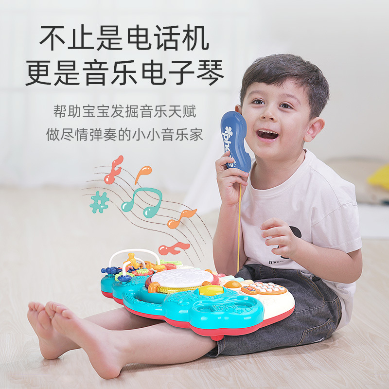 Bilingüe educativo multi-funcional instrumento musical mano tambor electrónico órgano de la educación temprana cuerda instrumento musical juguete de los niños