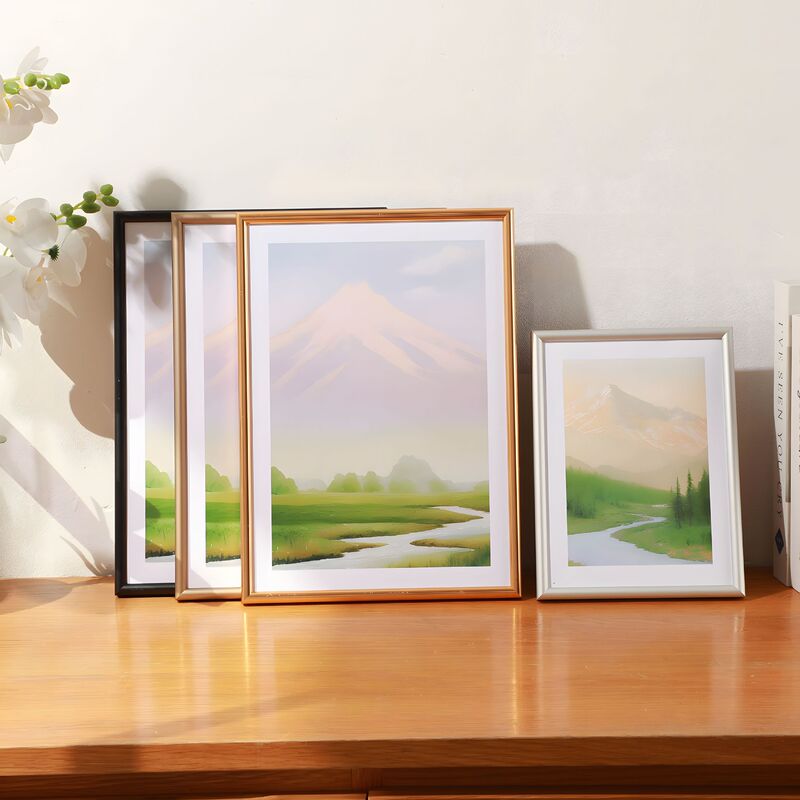 Picture Frame Aluminum Alloy A3 Poster Frame Wall-Mounted Promotional Frame Metal Business License Photo Frame A4 Narrow Edge Mounting Wholesale