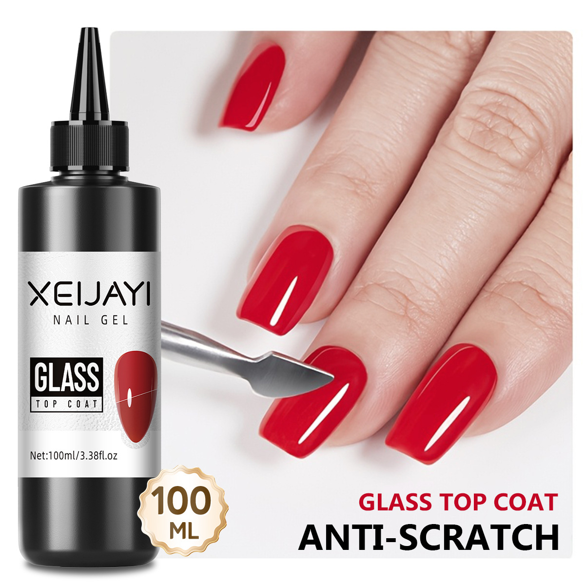 Gel Top Coat para Uñas 100ml Secado Rápido, Protege la Uña para Salón de Uñas image 6