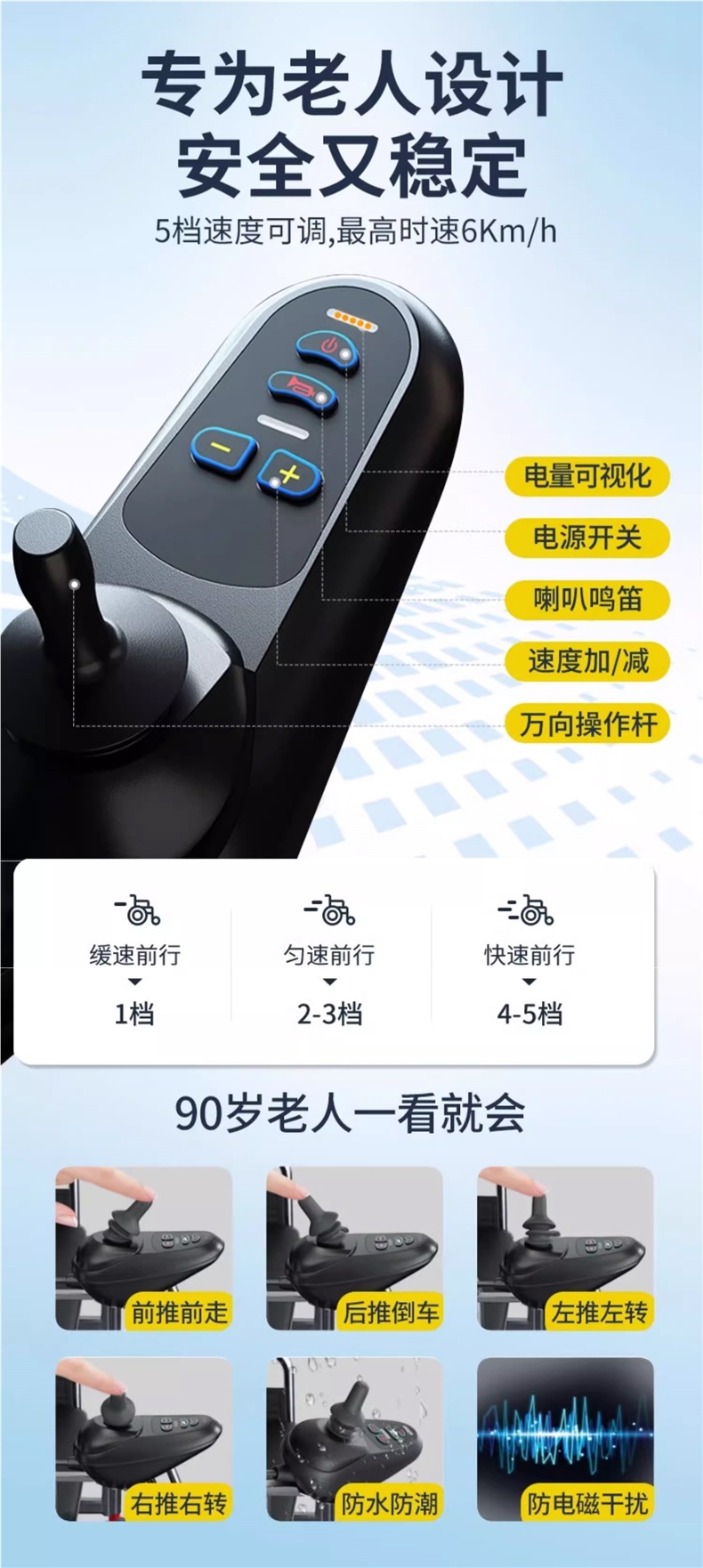 Beizhen Electric Wheelchair Smart Fully Automatic Folding Lightweight Portable Elderly Scooter for the Elderly and Disabled