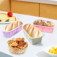 Cross-border food grade new silicone rectangular fermentation basket bread cake mold DIY baking mold toast baking pan