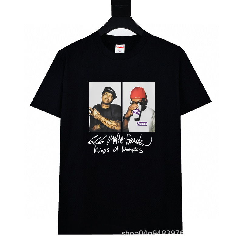 ヘビーウェイトクロスボーダー アメリカンファッション Supreme レタープリント Tシャツ BOX ラウンドネック 半袖 メンズ レディース ゆったり カジュアル Tシャツ 男女兼用|undefined