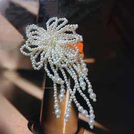 重工立体串珠手工钉珠流苏吊吊耳环胸针服装装饰辅料饰品配件