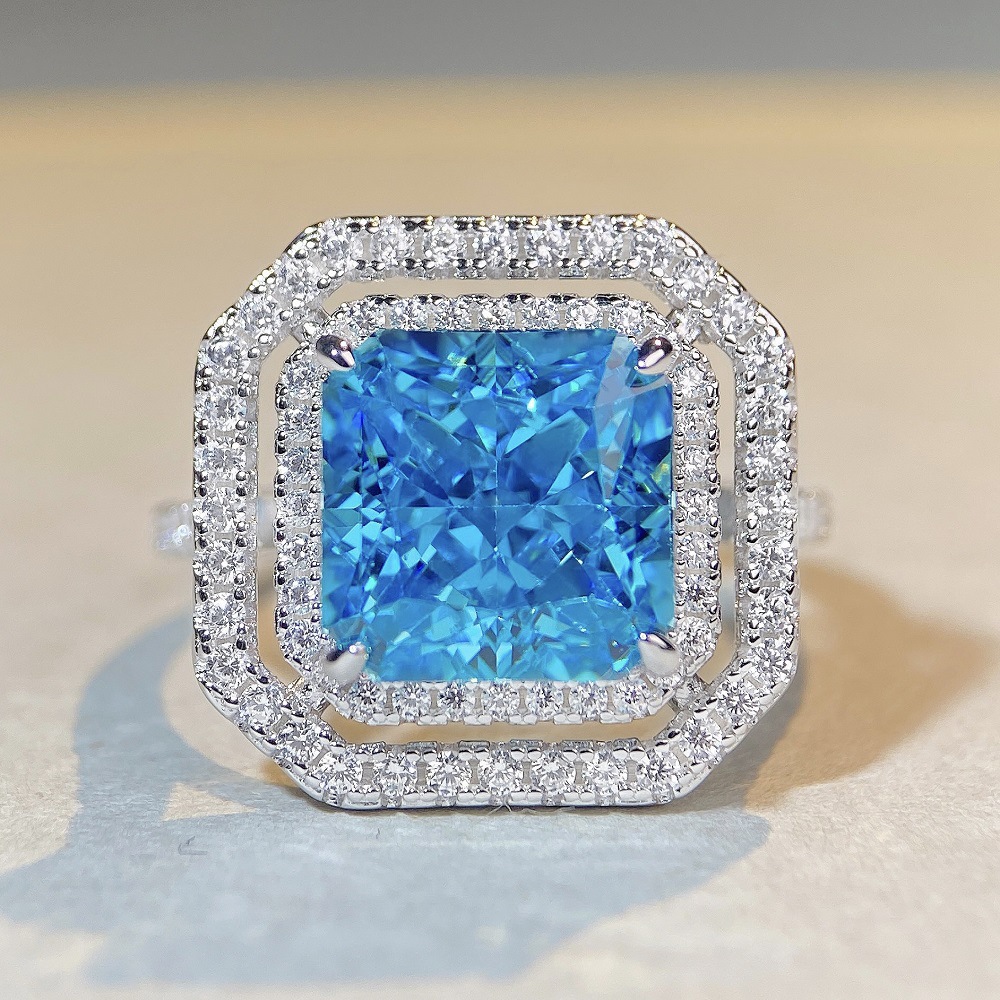 Fashion Geometric Sterling Silver Plating Zircon Rings 1 Piece