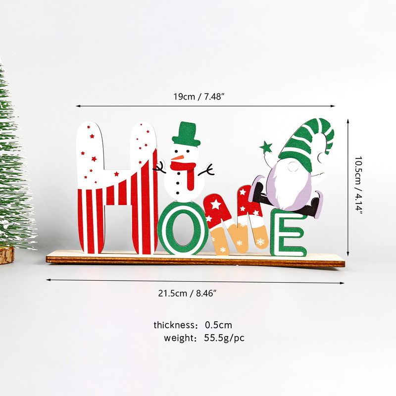 Adornos de letras de madera de Navidad (HOME)