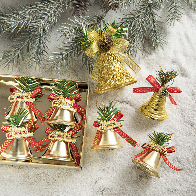 Hong Kong Heng decoración del árbol de Navidad hierro de plástico pegajosa campana colgante conjunto en caja decoración de Navidad accesorios de decoración