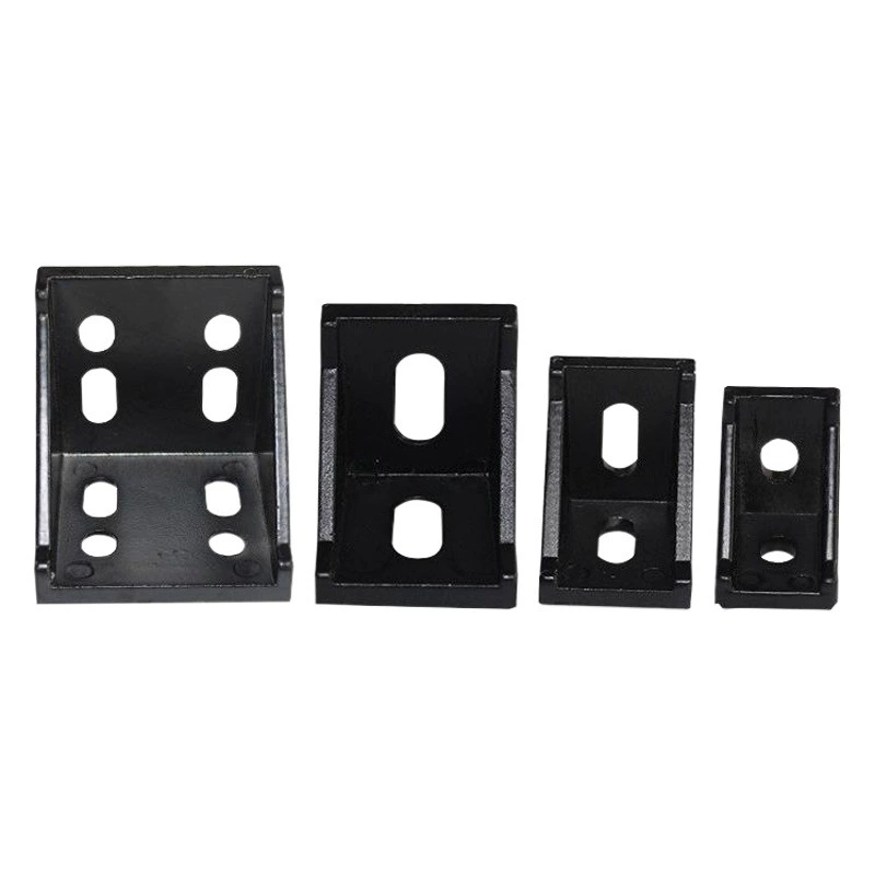 Угловой кронштейн из литого алюминия 4040, черный, 90 градусов, вертикальный, для профилей, соединительный элемент, треугольный соединитель