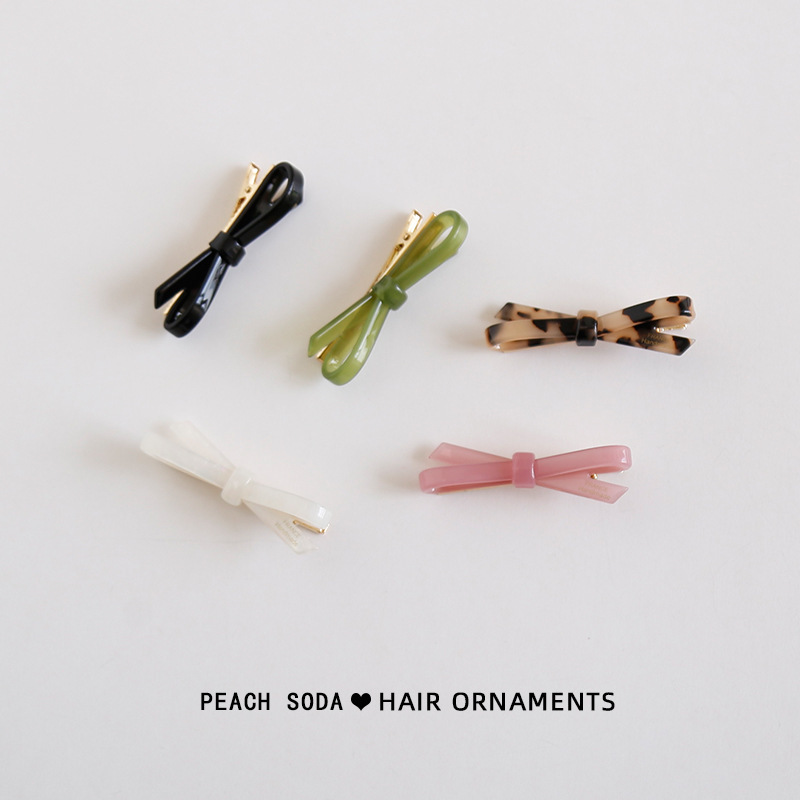 Temperament Simple Cross Bow Duckbill Clip Acetic Acid Material Korean Style Bangs Clip Women's Side Broken Hair Clip Hair Accessories