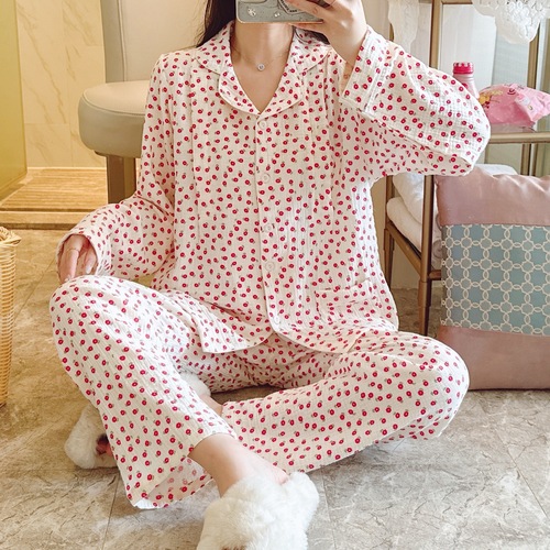 Newborn crepe maternity pajamas for pregnant women, sweat-absorbent and breathable, suitable for pre-pregnancy and post-pregnancy, spring, summer, autumn and winter, maternity pajamas for pregnant women.