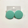 Round matte earrings, brand acrylic spray paint, South Korea