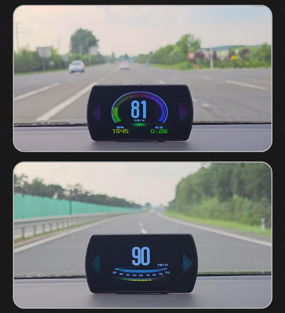 Cross-border best-selling car HUD head-up display OBD high-definition LCD on-board computer with multi-language support and total mileage display