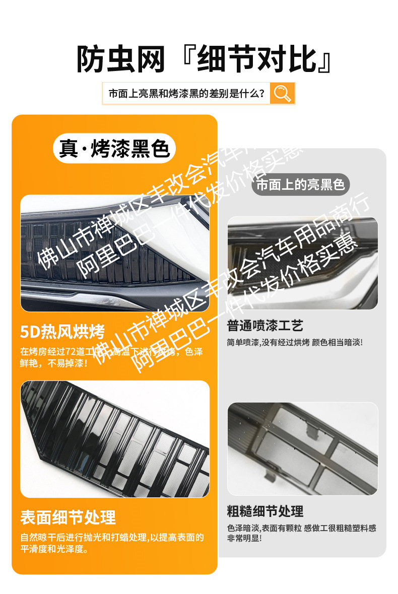 Suitable for Dongfeng Fengshen L7 car insect net front face net special modified decorative strip auto parts