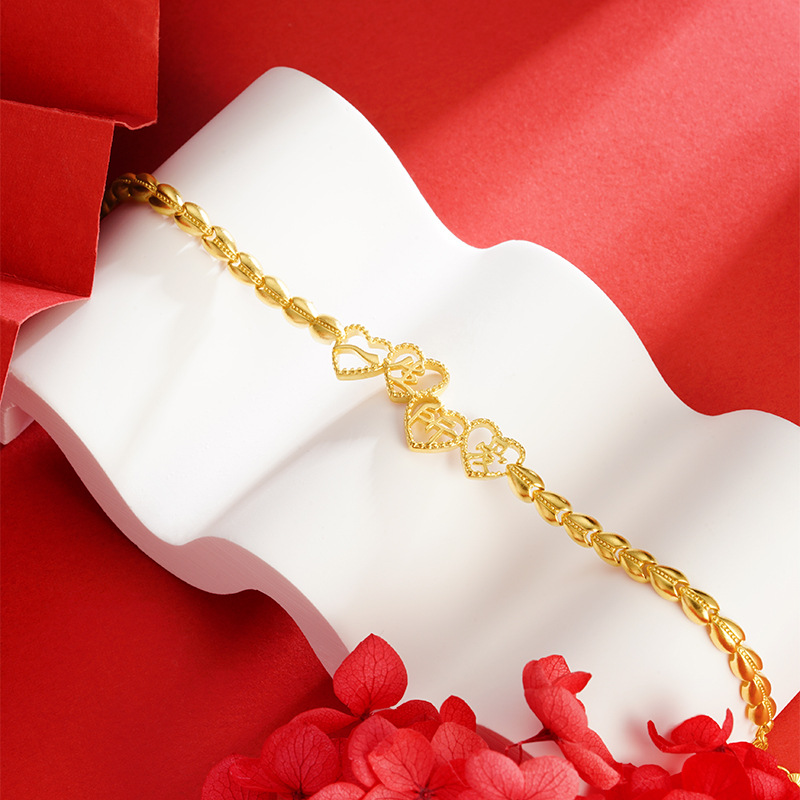 Vietnam arena oro vida amor pulsera pareja Pequeño Libro Rojo mismo estilo imitación pulsera de oro en línea vivo caliente suministro