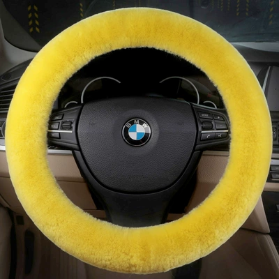 Steering Wheel Cover Winter Pure Steering wheel cover - lemon-yellow-35cm-42cm-are-suitable