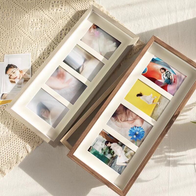 Creative Children's Picture Frames, Simple Grid-Style 3D Wooden Photo Frames, Multi-Frame Hollow Design, Wholesale Direct from the Manufacturer