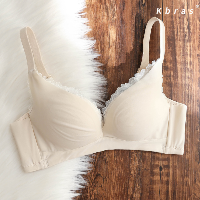 La ropa interior de seda de mora de seda japonesa de seda sin costuras de las mujeres empuja hacia arriba el pecho la colección anti-flacidez del sujetador inalámbrico 20102