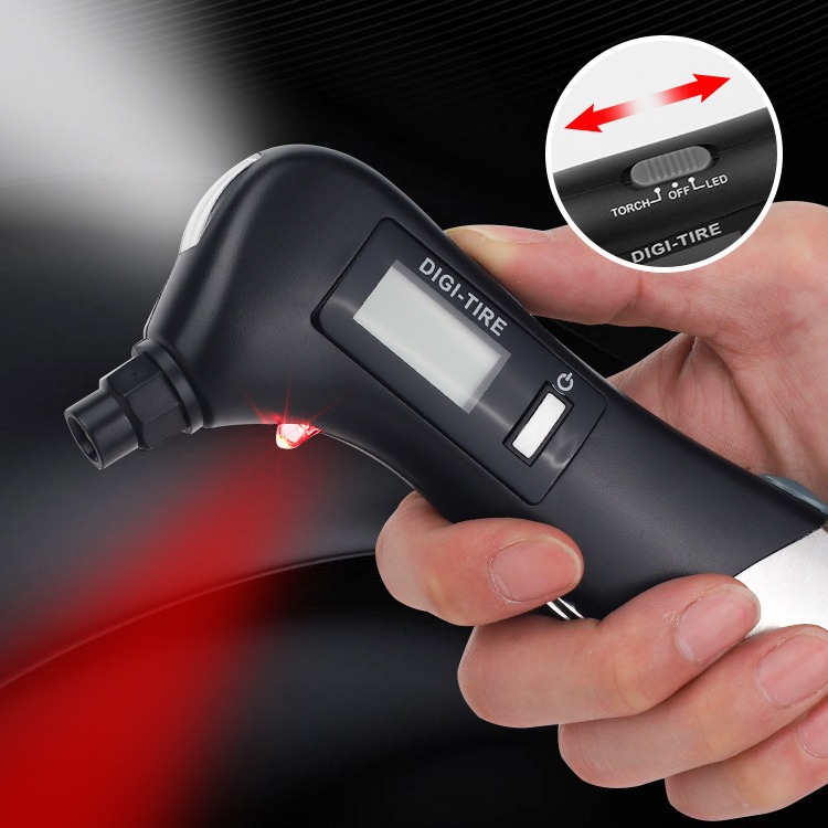 Medidor de presión de neumáticos electrónico nueve en uno de alta precisión Martillo de seguridad de automóvil multifuncional Pantalla digital Fabricante de origen del medidor de presión de neumáticos image 4
