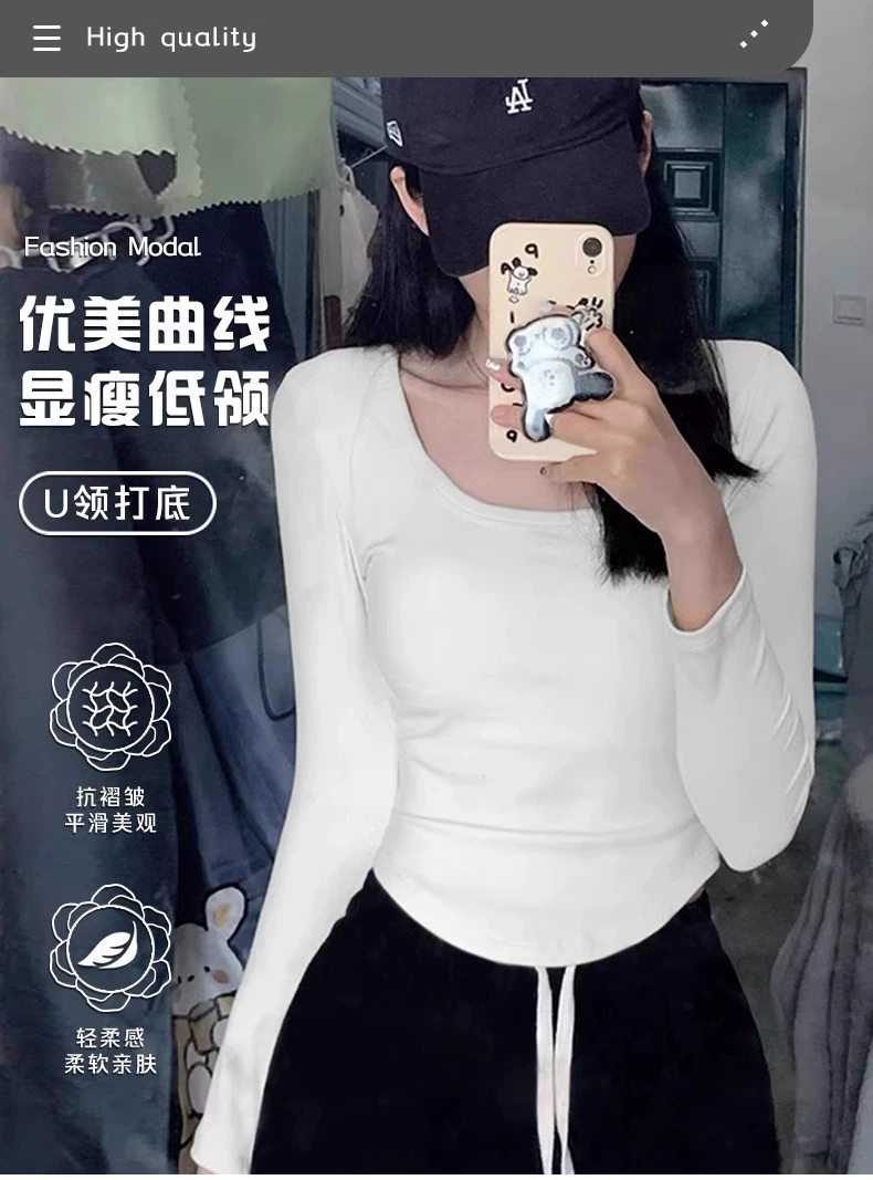 Длинный рукав бархатная блуза (TikTok), квадратное декольте, демисезон, стройный плюс размер M–2XL