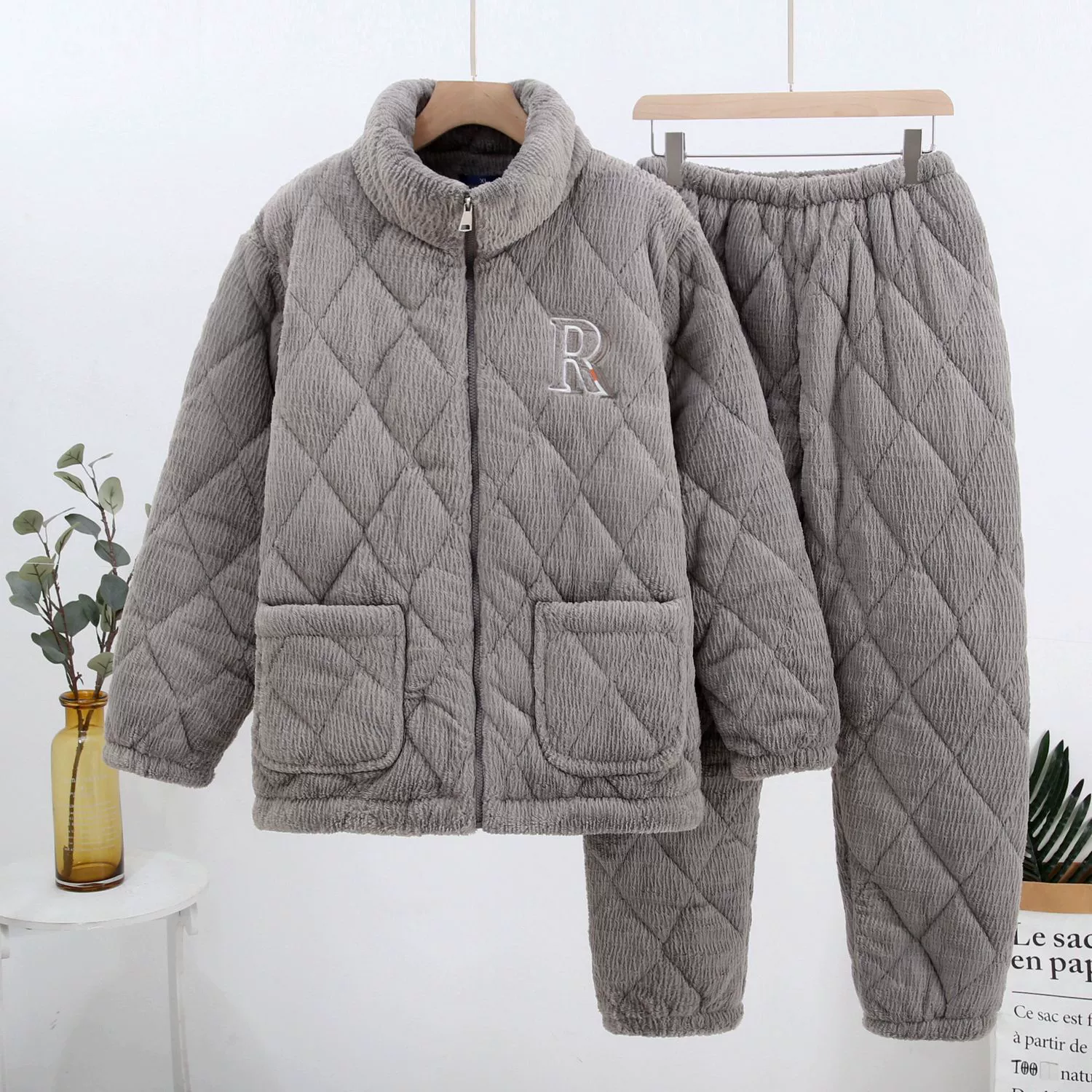 Новинка 2025 года: хит продаж – зимние трехслойные стеганые утепленные пижамы, очень толстая куртка с флисом, классическая теплая верхняя одежда, хлопковая куртка.