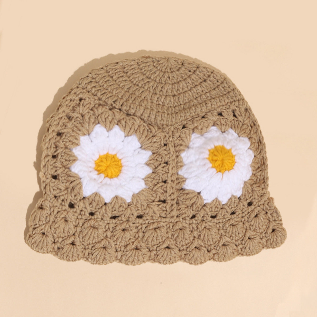 Chapeau de pêcheur en laine tissé à la main pour homme gros, mignon, automne et hiver, doux et enfantin, à bord court_voghion.com